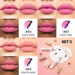 Kaely lip stain matte finish swatches show rich pigment.