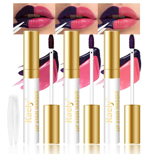 Kaely lip stain masque in application shows long-lasting color for lips