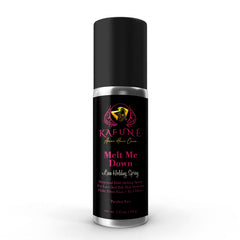 Kafune Amor Hair Melt Me Down spray bottle close-up for quick, secure wig hold.