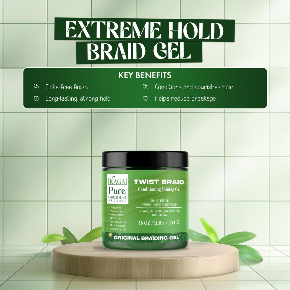 KAGA Pure O Natural Neatbraid Gel alcohol-free formula detail