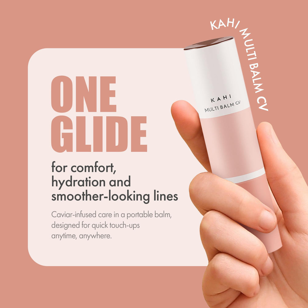 KAHI Multi Balm CV Refill under eye application offers gentle lift and brightening texture.