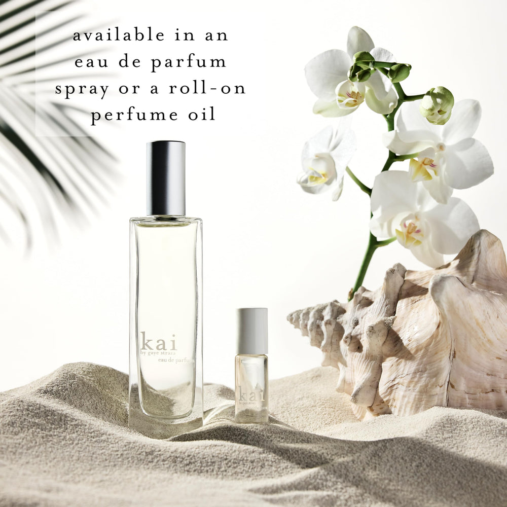 Kai Body Glow fragrance conveys gardenia and white florals for a clean, subtle scent.