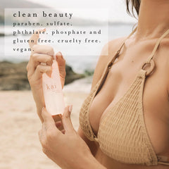 Kai Body Glow Rose application highlights lightweight hydration on skin.