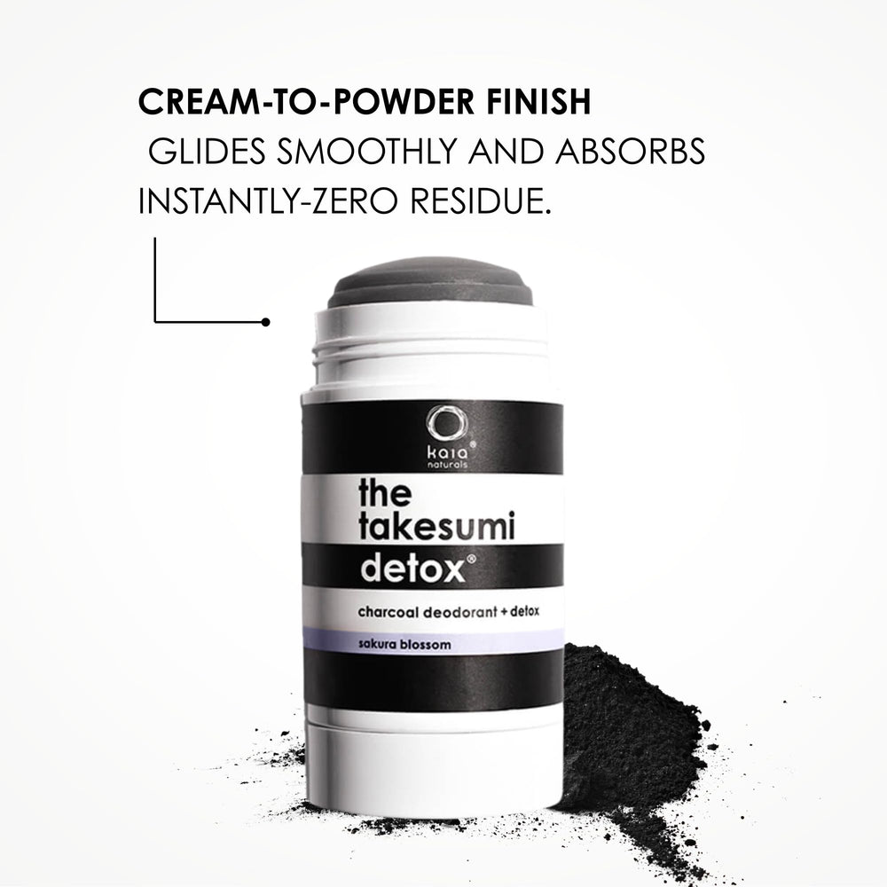 Baking soda free formula from Kaia Naturals Takesumi Detox Sakura Blossom deodorant