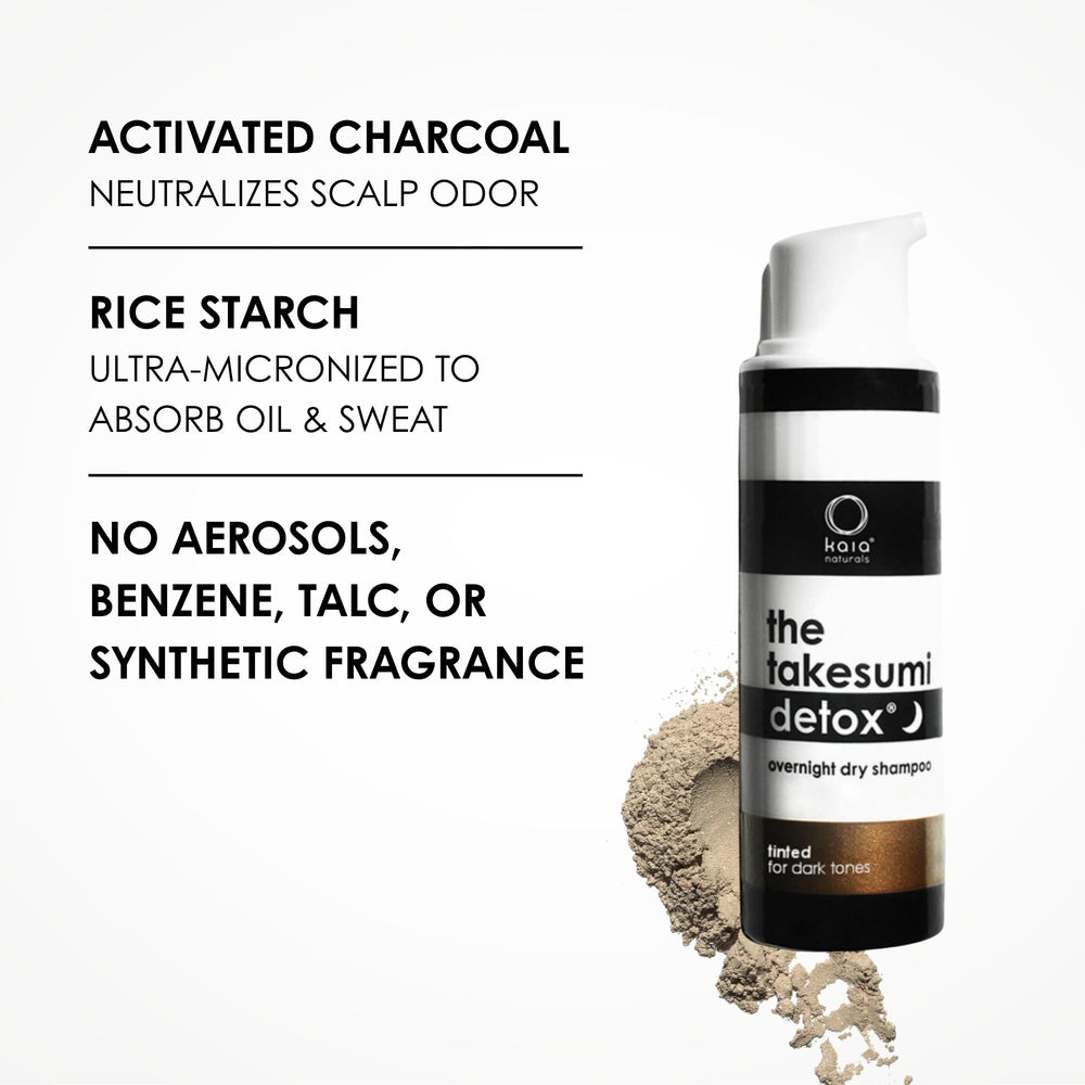 Ultra-micronized rice starch in Kaia Naturals Takesumi Detox Dry Shampoo absorbs oil