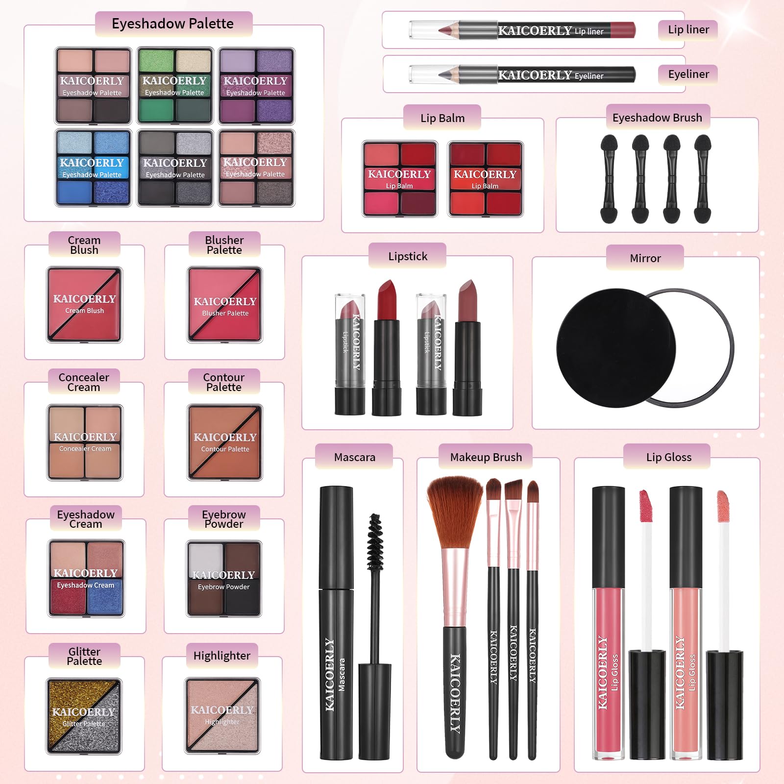 KAICOERLY makeup kit mascara for defined lashes and long wear