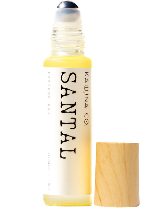 Kailuna Co Santal unisex perfume roll-on bottle for on-the-go fragrance.