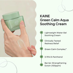 KAINE Green Calm Aqua cream contains 5% D-Panthenol to reduce redness and boost moisture.