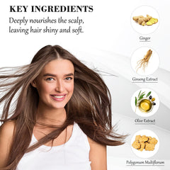 KAISASA Brown Hair Dye Shampoo coverage shows full grey coverage on strands.