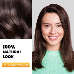Hands apply KAISASA shampoo for even gray hair coverage.