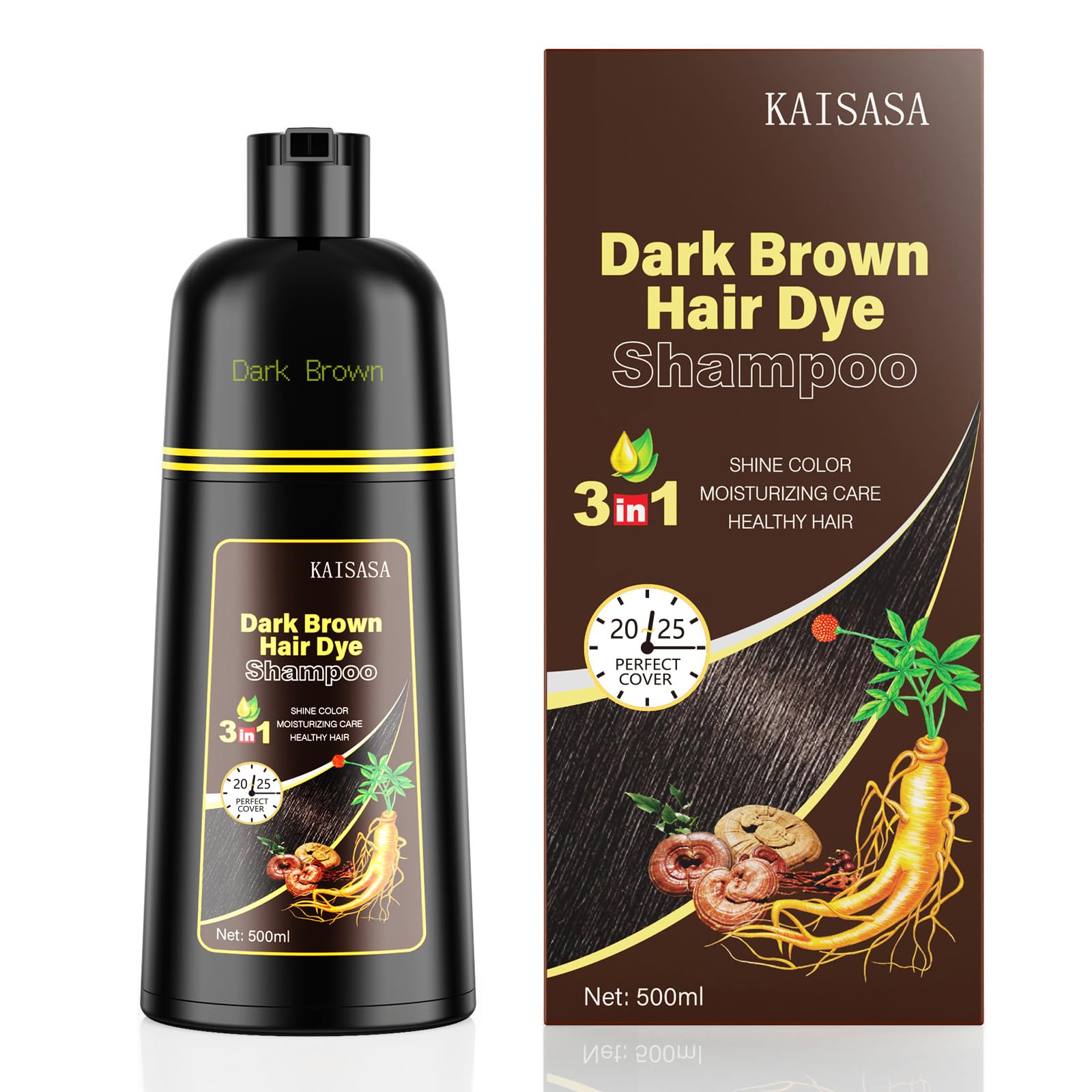 KAISASA bottle shows easy 3-in-1 color, cleanse, and condition benefits.