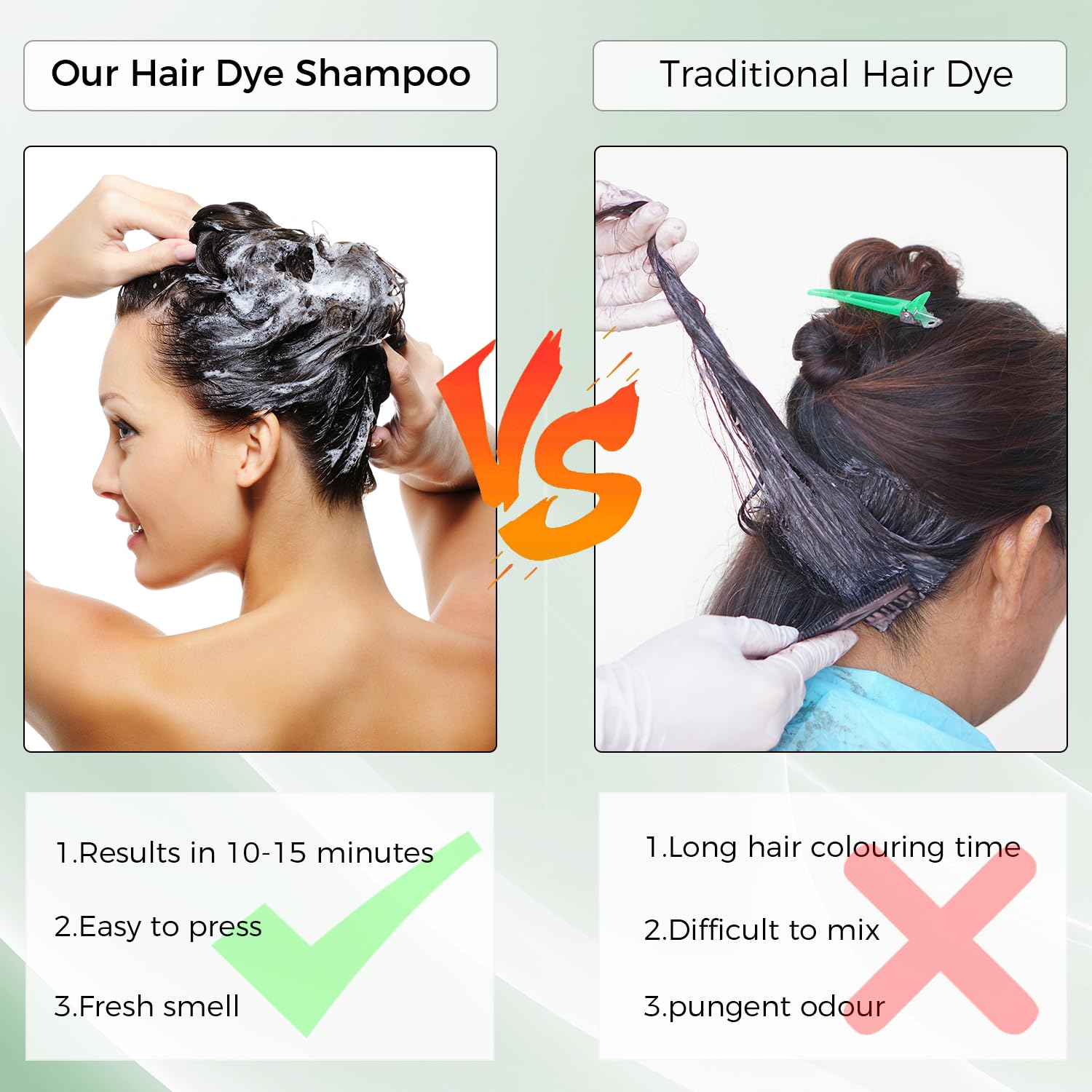 KAISASA easy application shampoo works like regular shampoo for quick color refresh.