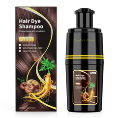 KAISASA Hair Dye Shampoo 3-in-1 Chestnut Brown bottle for color and shine.