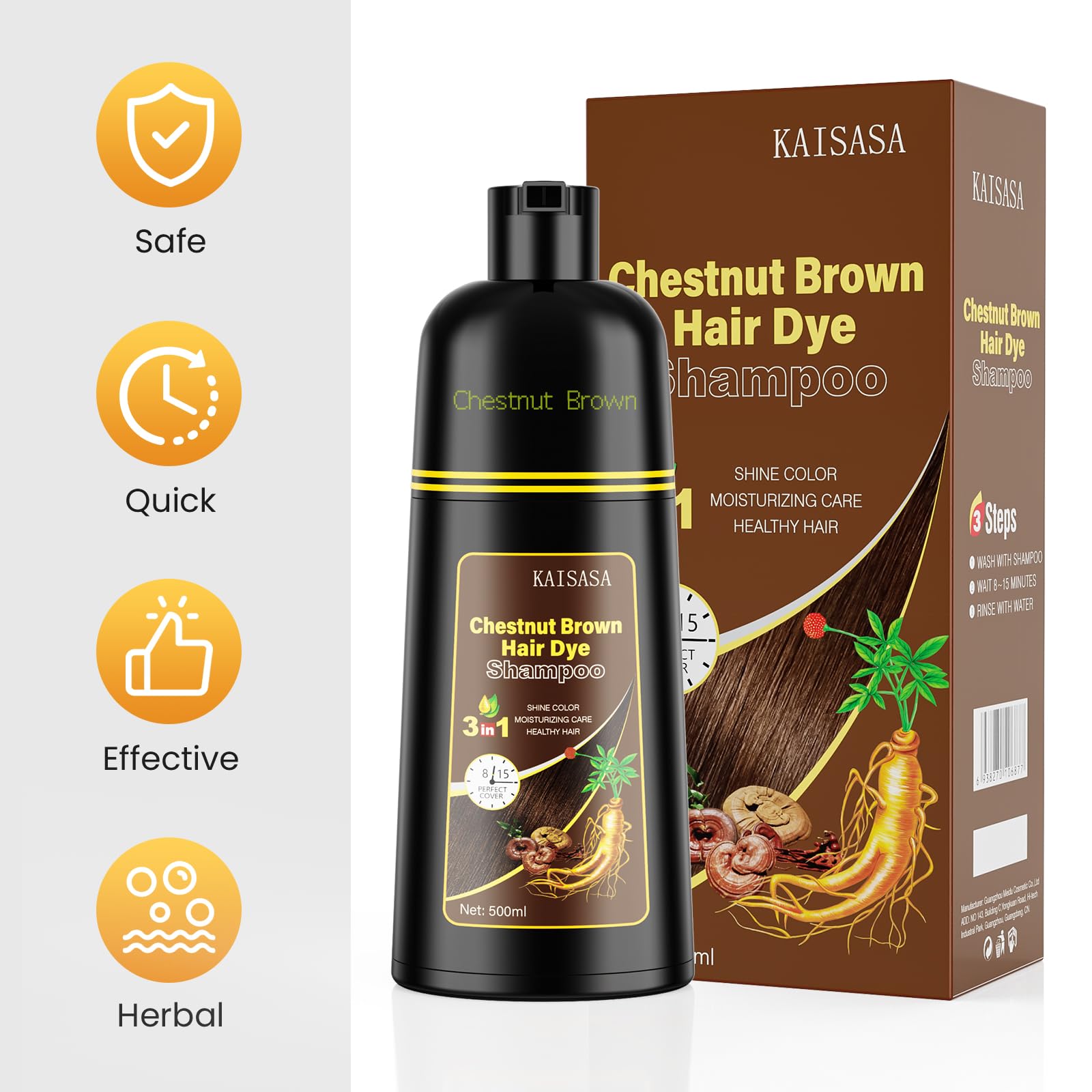 KAISASA 500ml bottle supports multiple applications and weeks of color