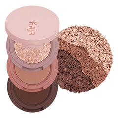 Kaja Beauty Bento 08 Chocolate Dahlia mosaic chrome swatch for bold color payoff.