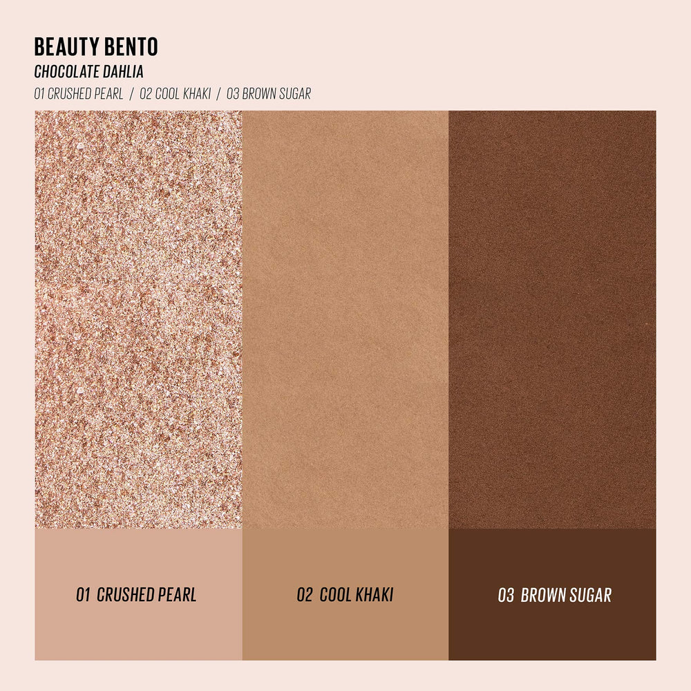 Kaja Beauty Bento 08 Chocolate Dahlia close-up packaging and compact design.