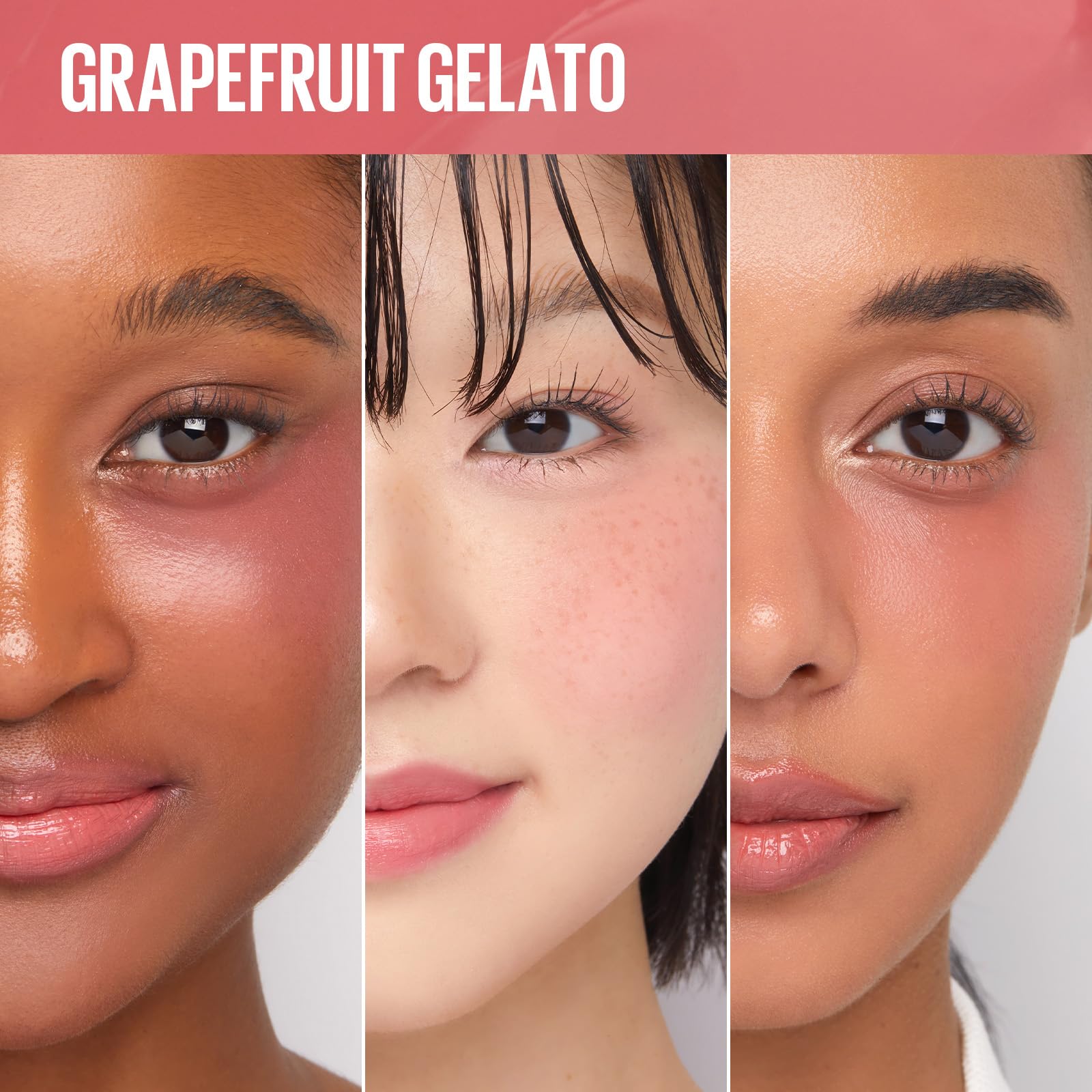 KAJA Grapefruit Gelato lip swatch for vibrant color.