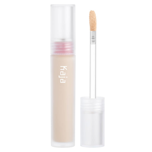 Kaja Don't Settle Concealer Banana Milk bottle pump showing lightweight, hydrating application.