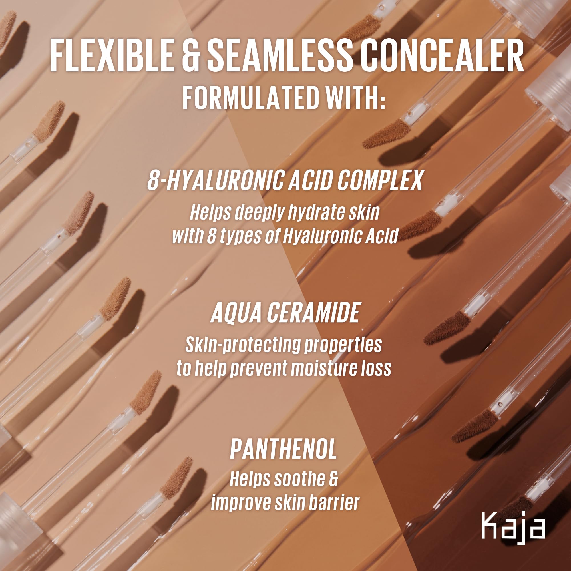 Kaja Don't Settle Concealer Banana Milk under-eye application for seamless concealment.