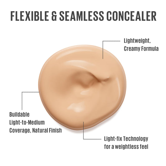 KAJA Don't Settle Concealer swatch shows buildable coverage for a natural finish.