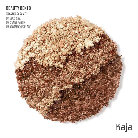 Kaja Eye Bento Toasted Caramel 03 travel-size palette for on-the-go customization.