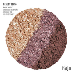 Kaja Eye Bento Trio mauve berry shade swatch showing buildable color