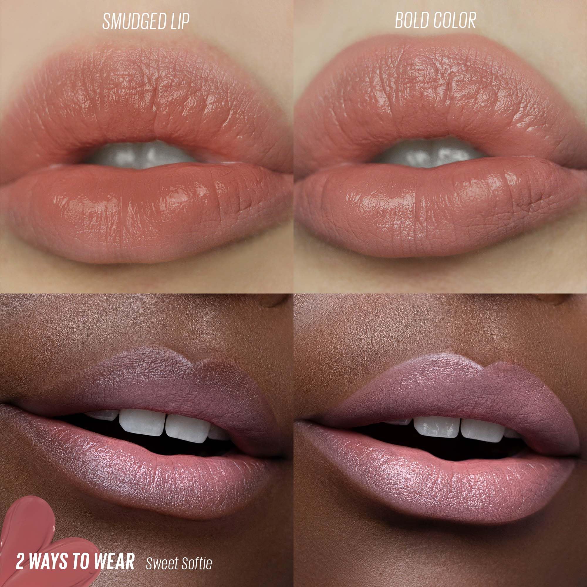 KAJA glossy-to-velvet finish transition after smudging.