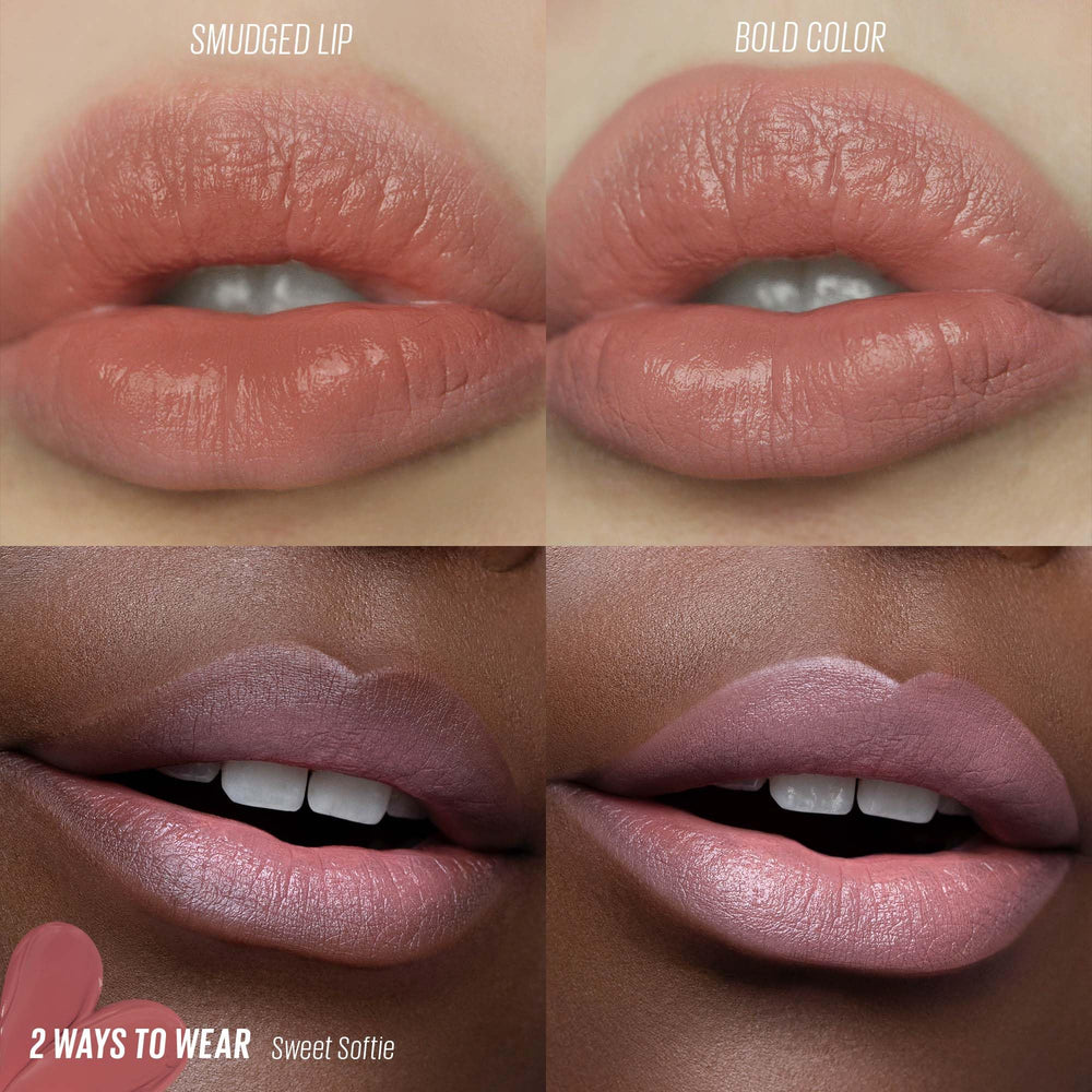 KAJA glossy-to-velvet finish transition after smudging.
