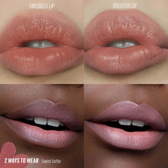 KAJA glossy-to-velvet finish transition after smudging.