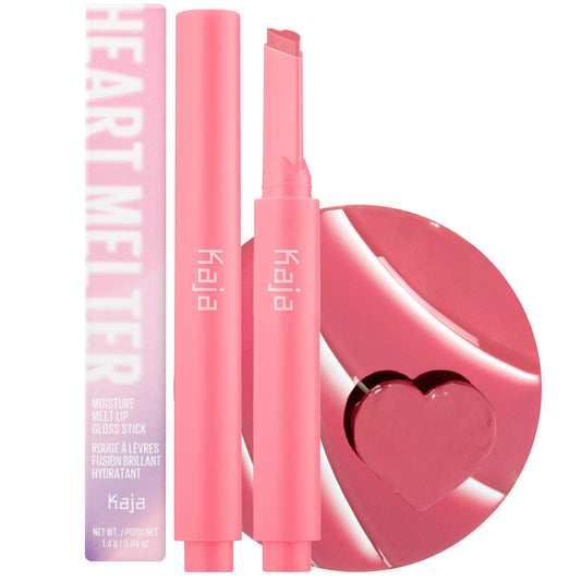 KAJA Heart Melter gloss-stick close-up showing rich shine and conditioning feel.