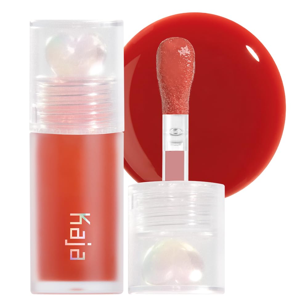 Kaja Juicy Glass Apple Cider bottle shows clear tint with hydrating shine