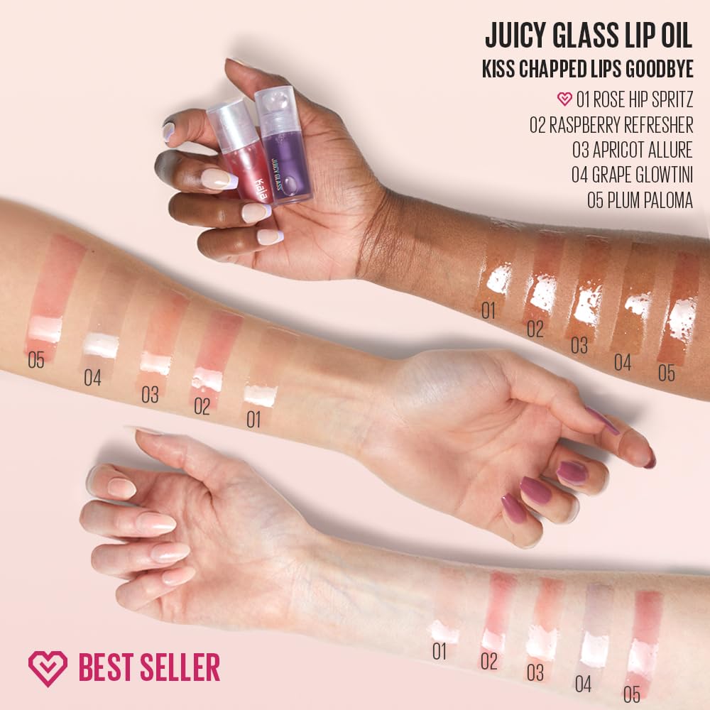 KAJA Juicy Glass Lip Oil one-swipe shine for quick lip enhancement.