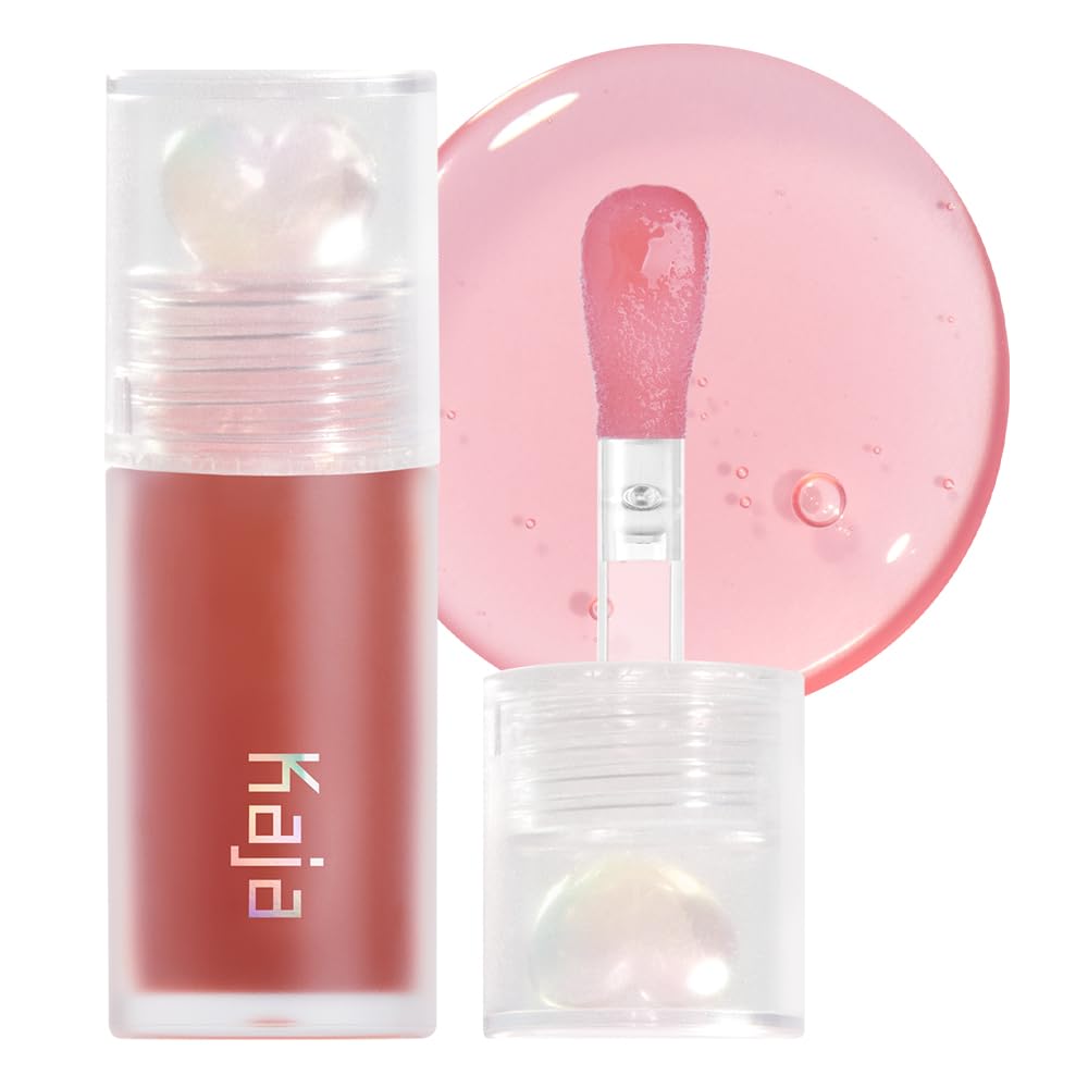 Kaja Juicy Glass Lip Oil Plum Paloma bottle showing hydrating glassy shine