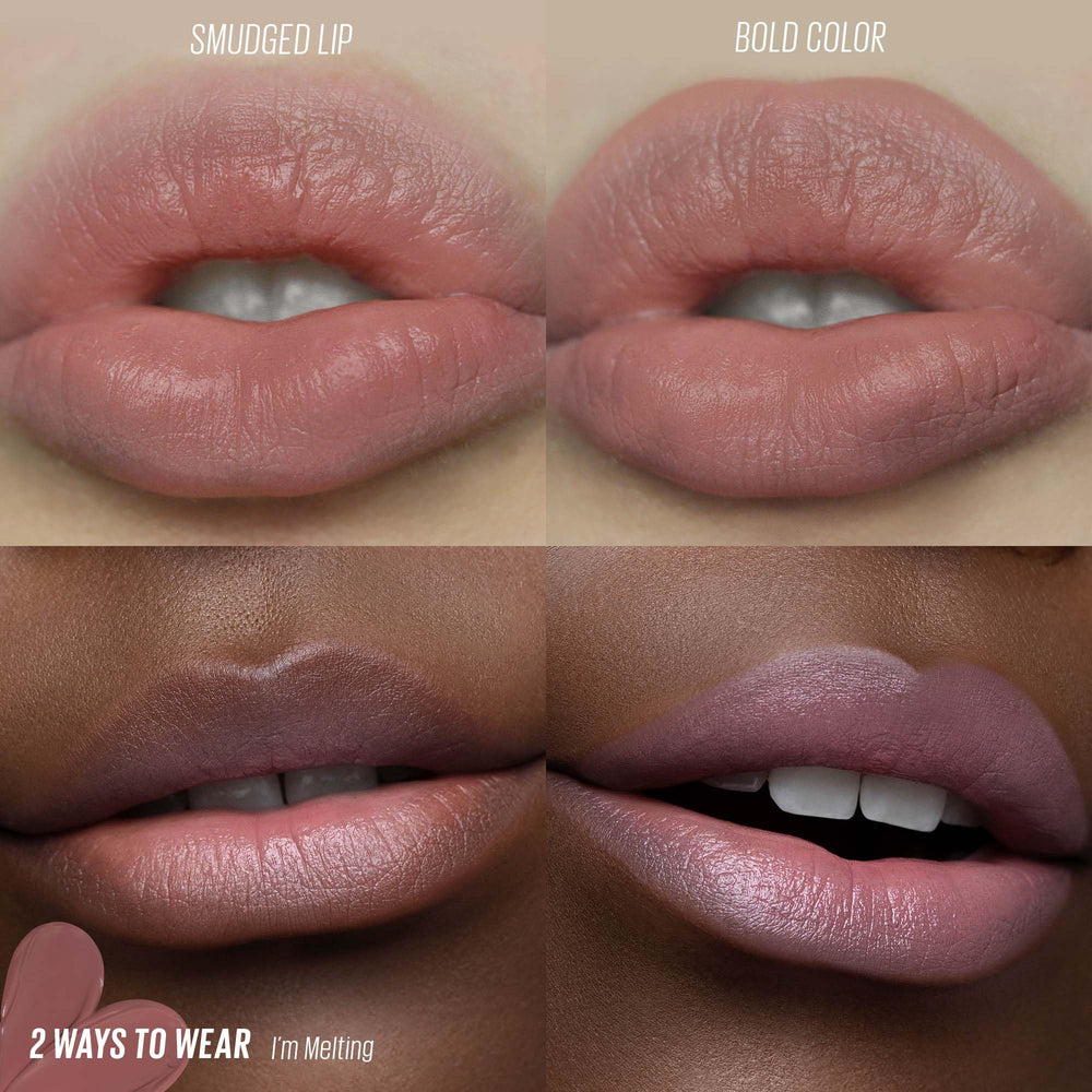 Kaja Lip Mousse Love Swipe 05 velvet finish detail after set