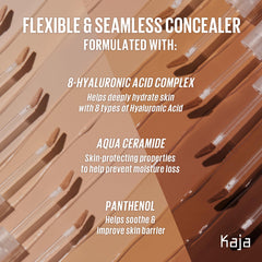 Kaja concealer blending on skin reveals lightweight texture