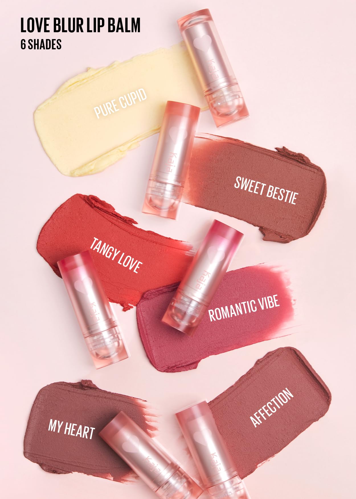 KAJA Love Blur Lip Balm Affection lips swatch displaying blurred finish