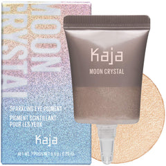 Kaja Moon Crystal eyeshadow jar with a sparkling champagne glow for radiant lids.