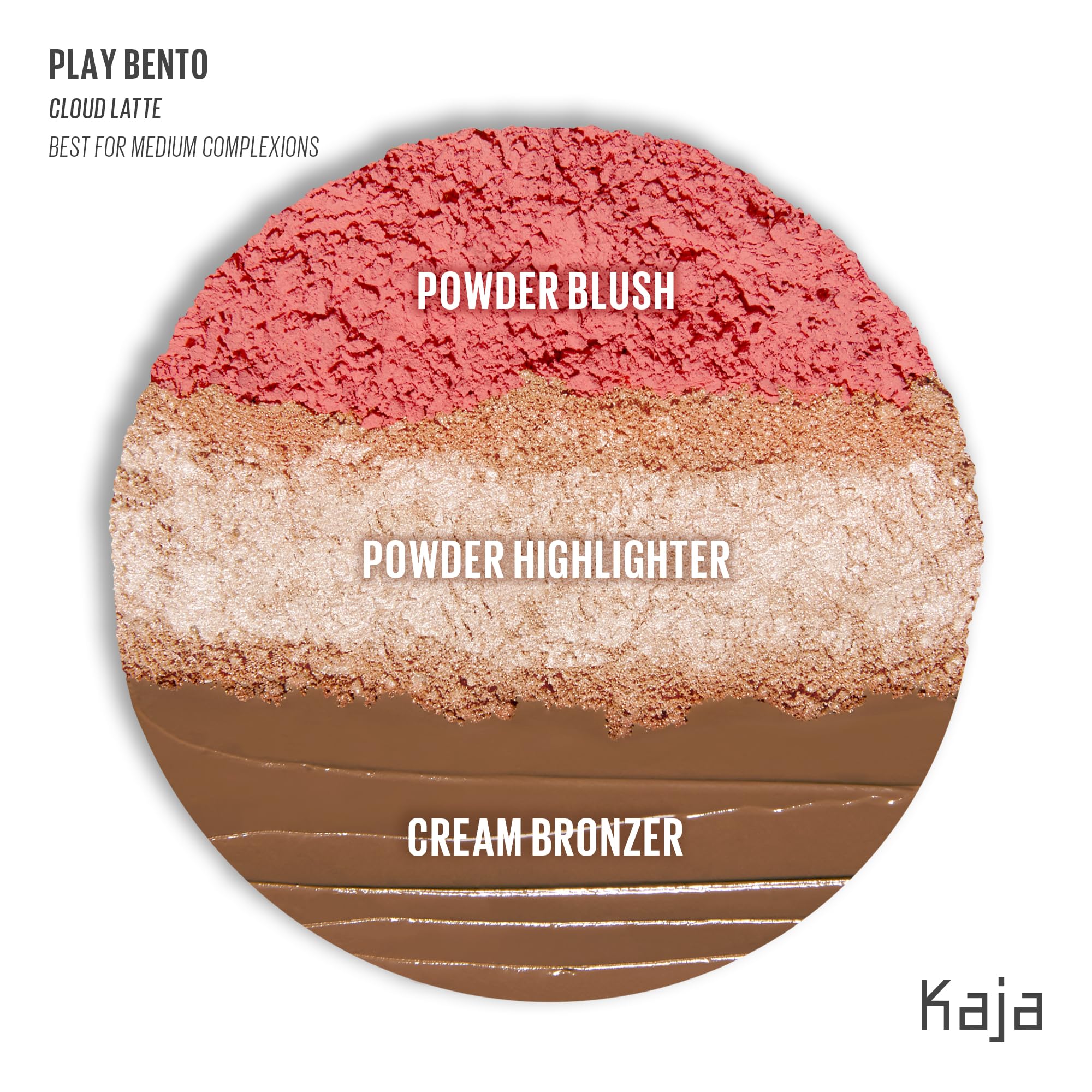 Kaja Play Bento Cloud Latte blush swatch showing natural glow