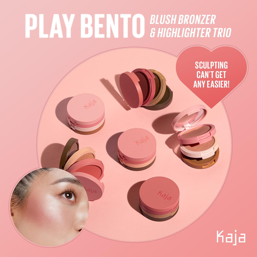 Kaja Play Bento Cloud Latte highlighter pressed for soft luminosity