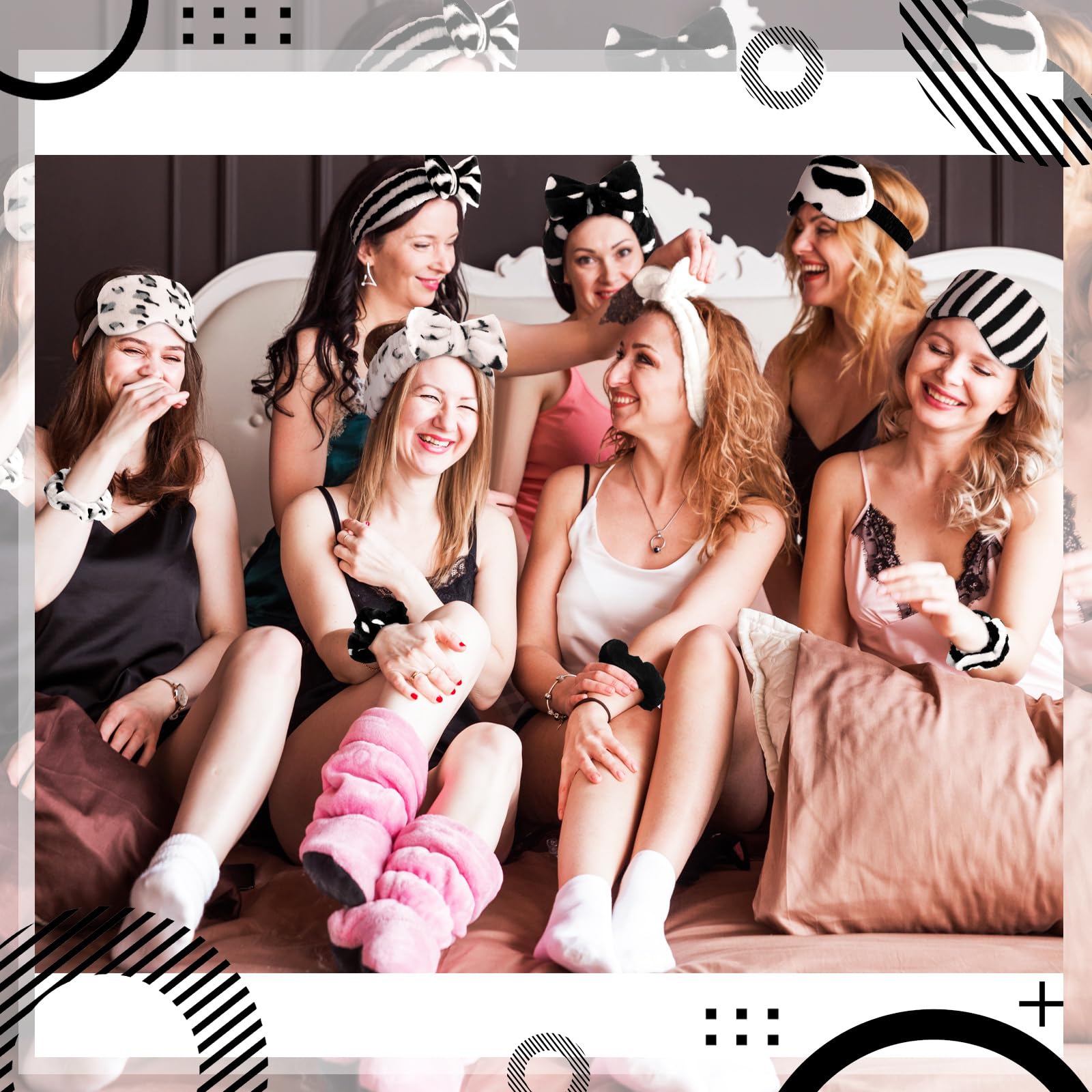 Kajaia eye masks in black laser provide gentle coverage for a restful sleepover.