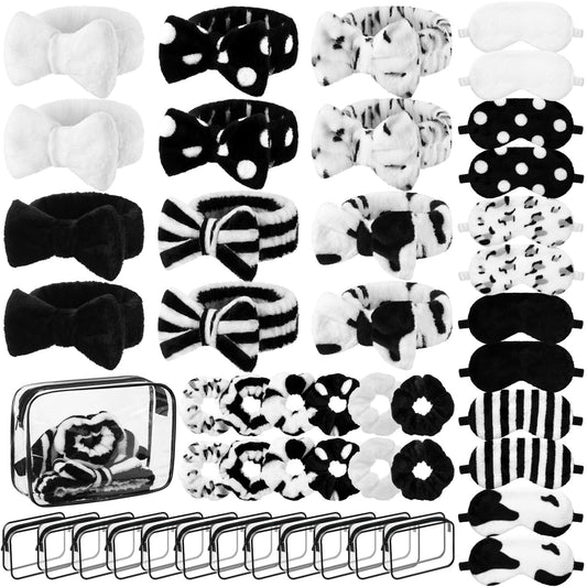Kajaia spa headbands in black laser offer soft comfort for overnight pampering.