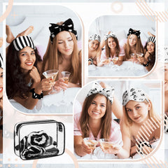 Kajaia pink toiletry bags store essentials for spa party guests.