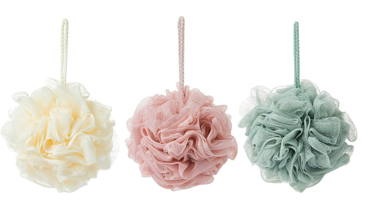 KAKOOI 3-piece bath sponges pack for daily exfoliation and smooth skin.
