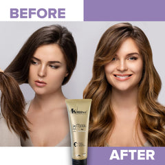 Frizz control and silky finish achieved with Kalive Hair Mask.