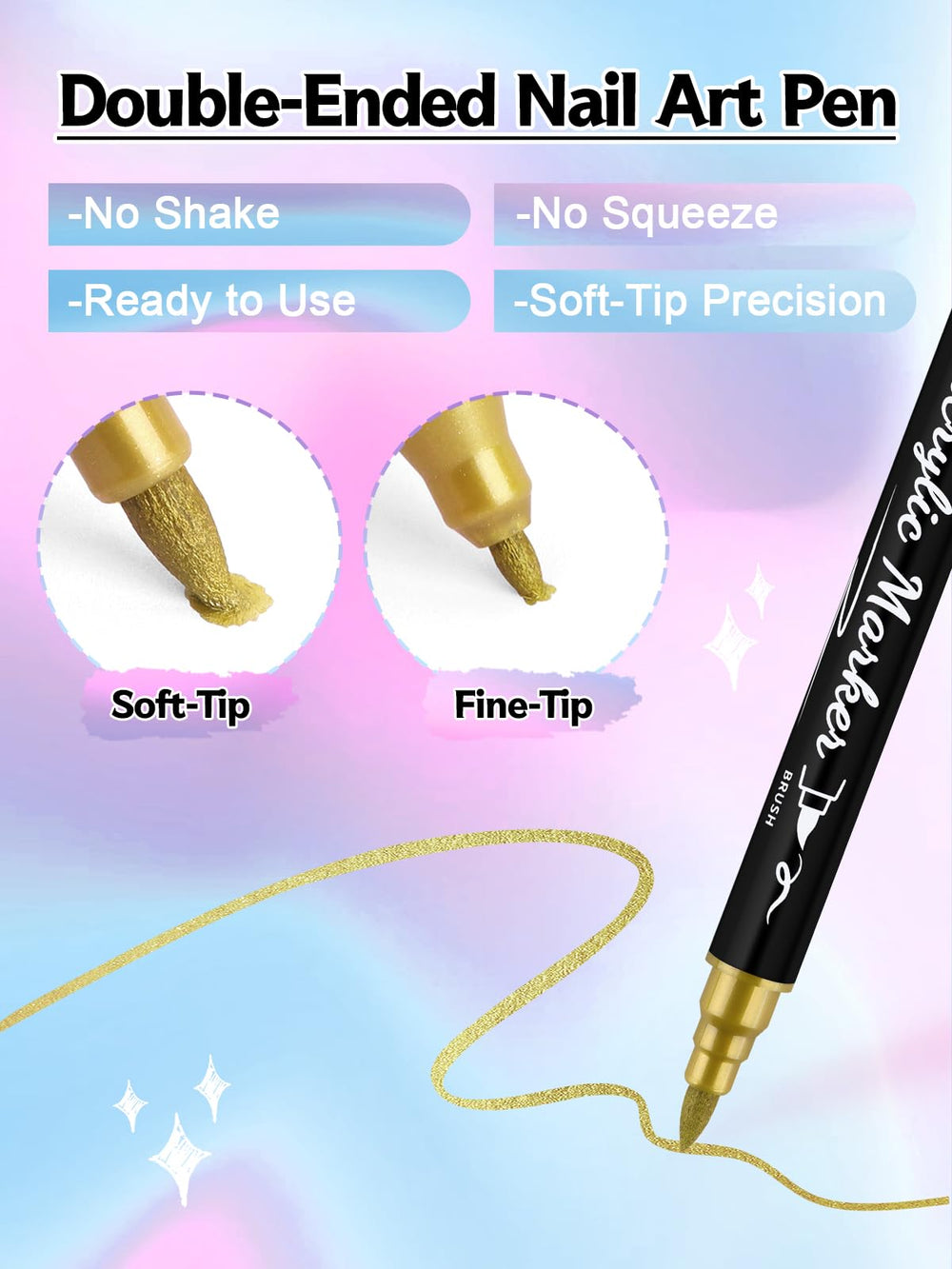 Kalolary fine point tip 1mm for delicate outlines.