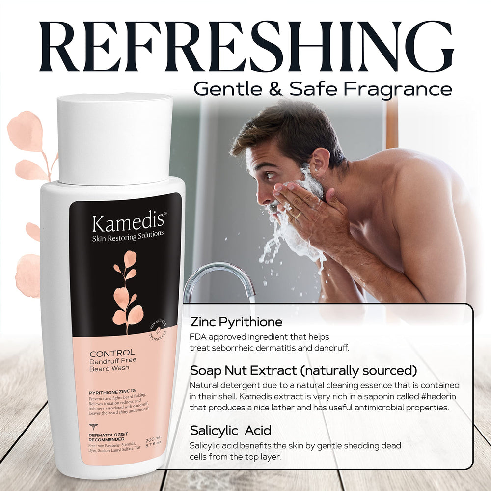 KAMEDIS Beard Wash applied to facial skin and beard