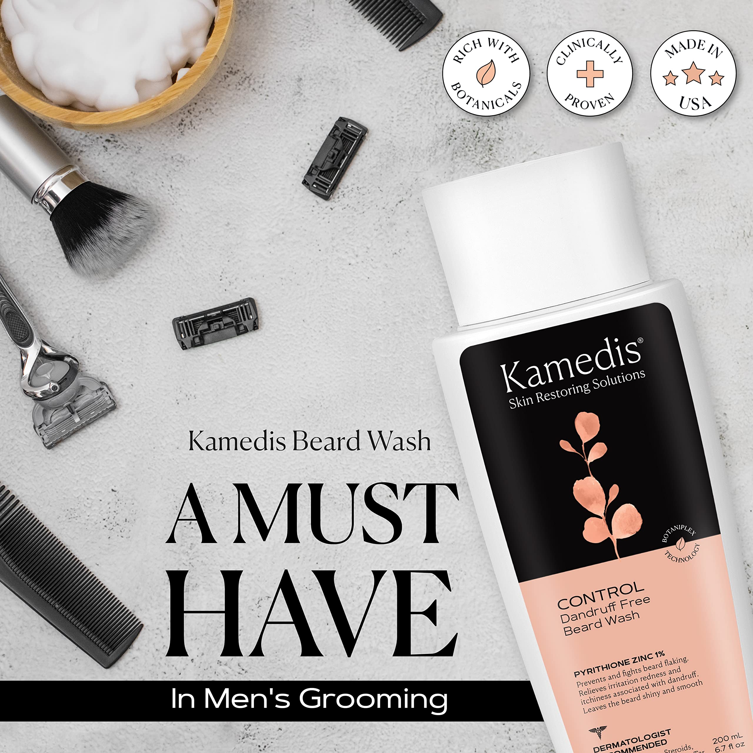 KAMEDIS Beard Wash rinse after shower routine