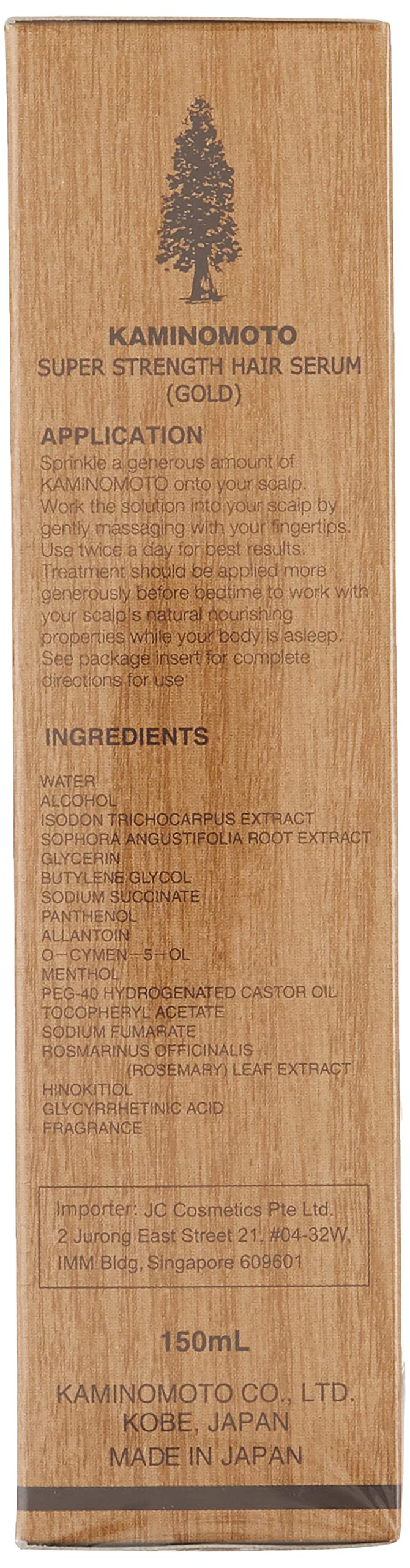 Kamino Moto Gold bottle label suggesting premium regrowth support.