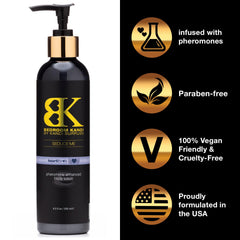 Hand applying Heartthrob lotion after a shower for daily moisture.
