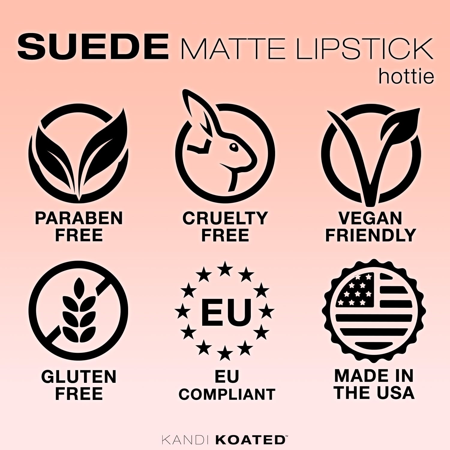 Kandi Koated Suede Matte Lipstick Hottie provides long-lasting color with minimal touch-ups